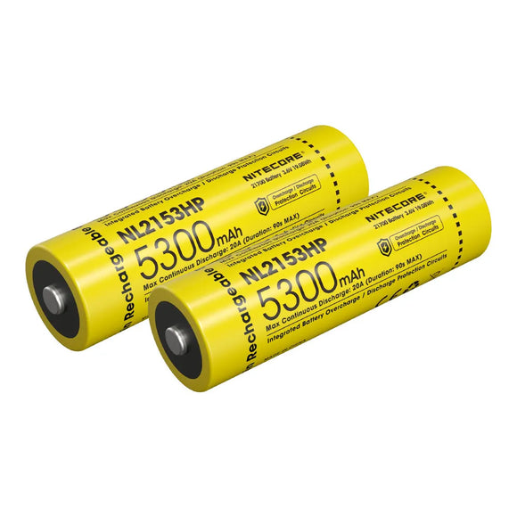 Nitecore Dual 21700 5300mAh Rechargeable Li-Ion Batteries